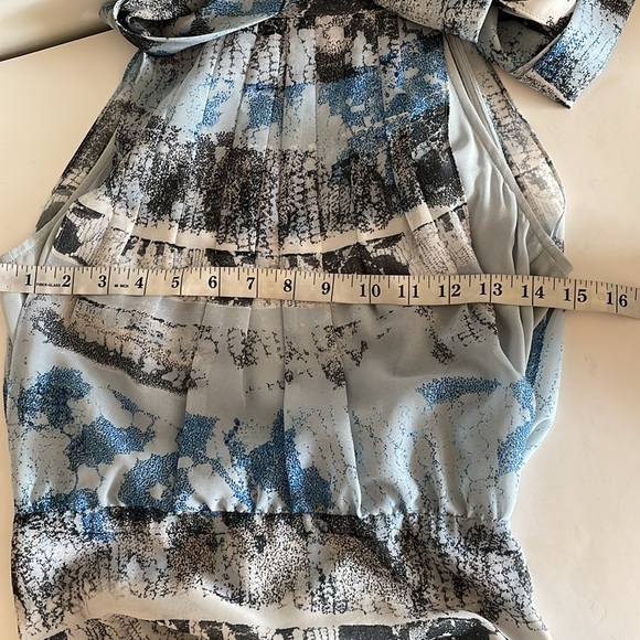 Reiss Ezra Multi Blue Printed Sleeveless High Neck Bow Maxi Dress size 0 - Picture 5 of 8